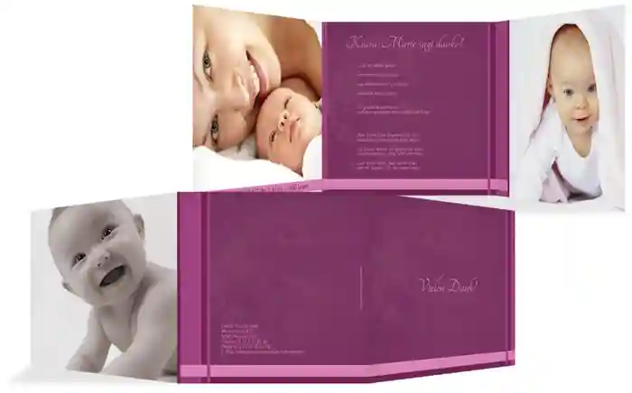 Geburt Dankeskarte klangvolle Streifen