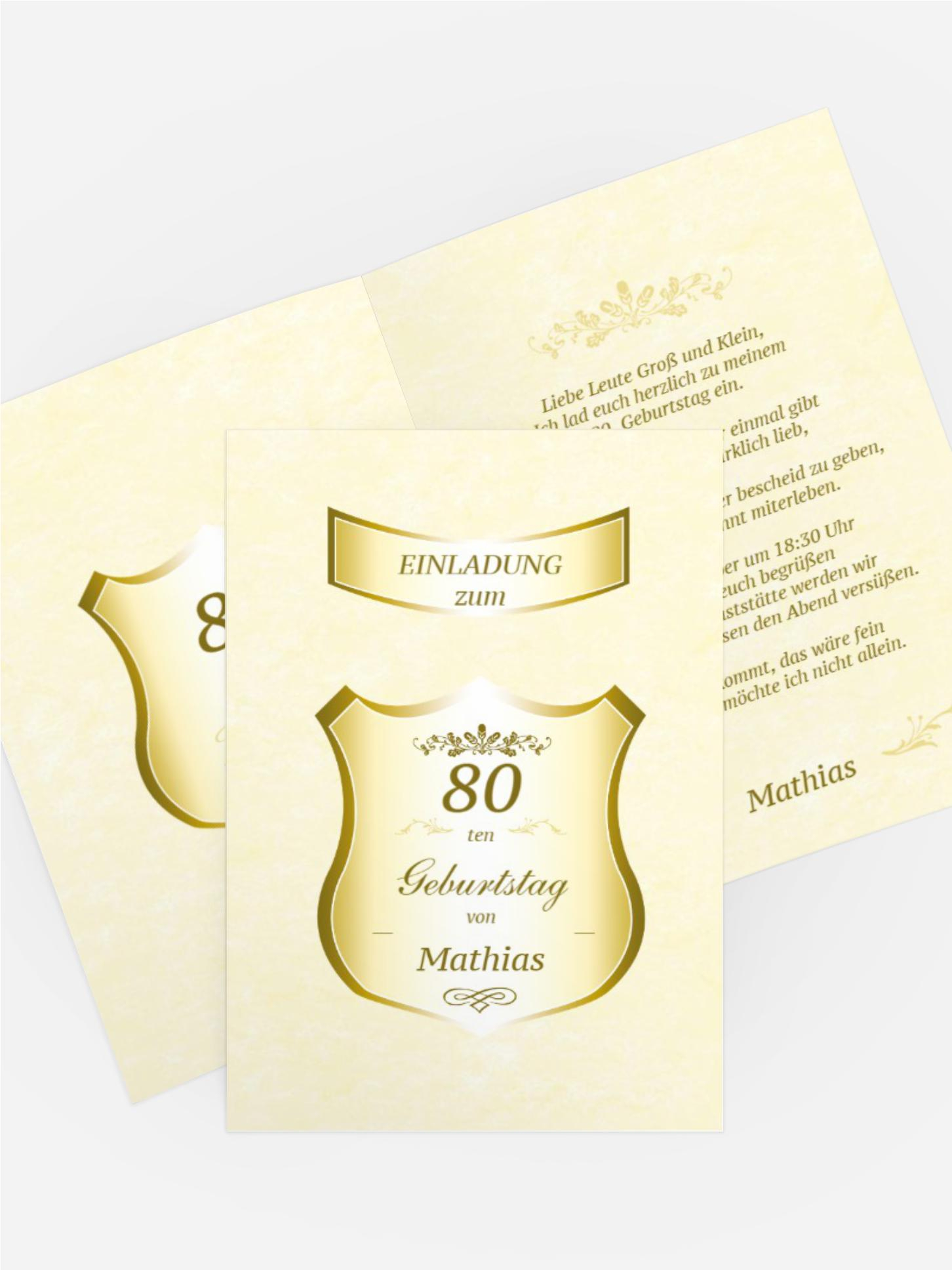 Geburtstagseinladung 80 label