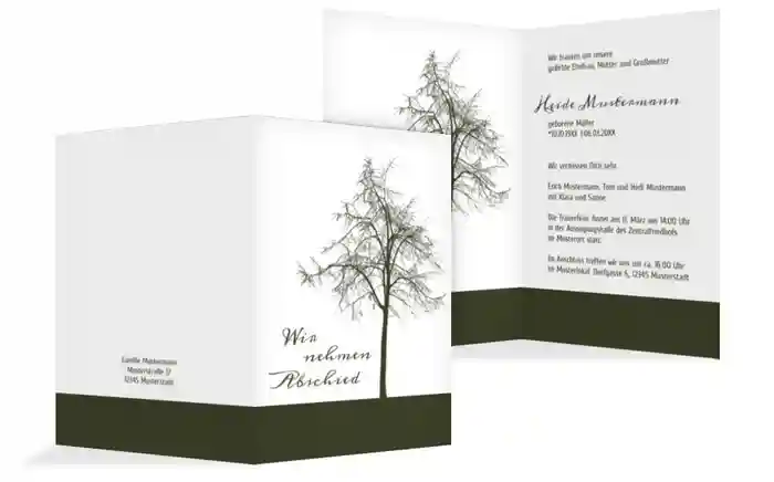 Trauerkarte Tree hoch