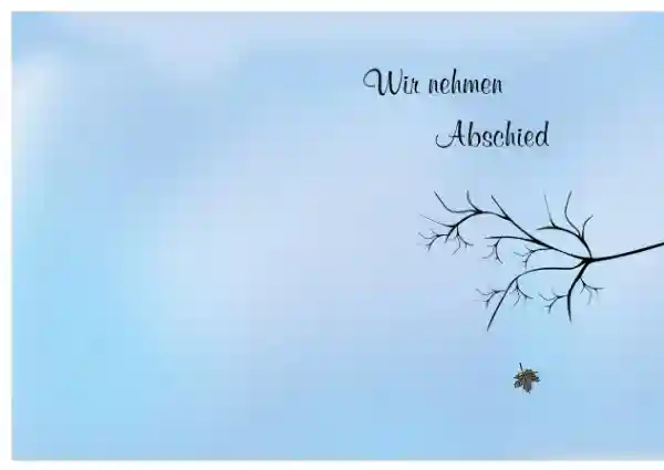 Sterbebildkarte Blatt