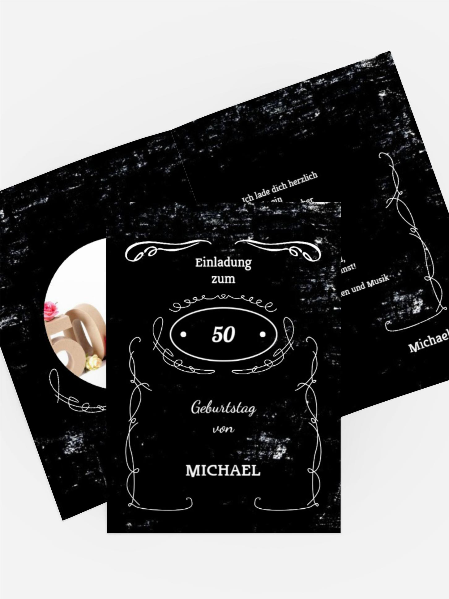 Geburtstagseinladung 50 Jackcard Foto