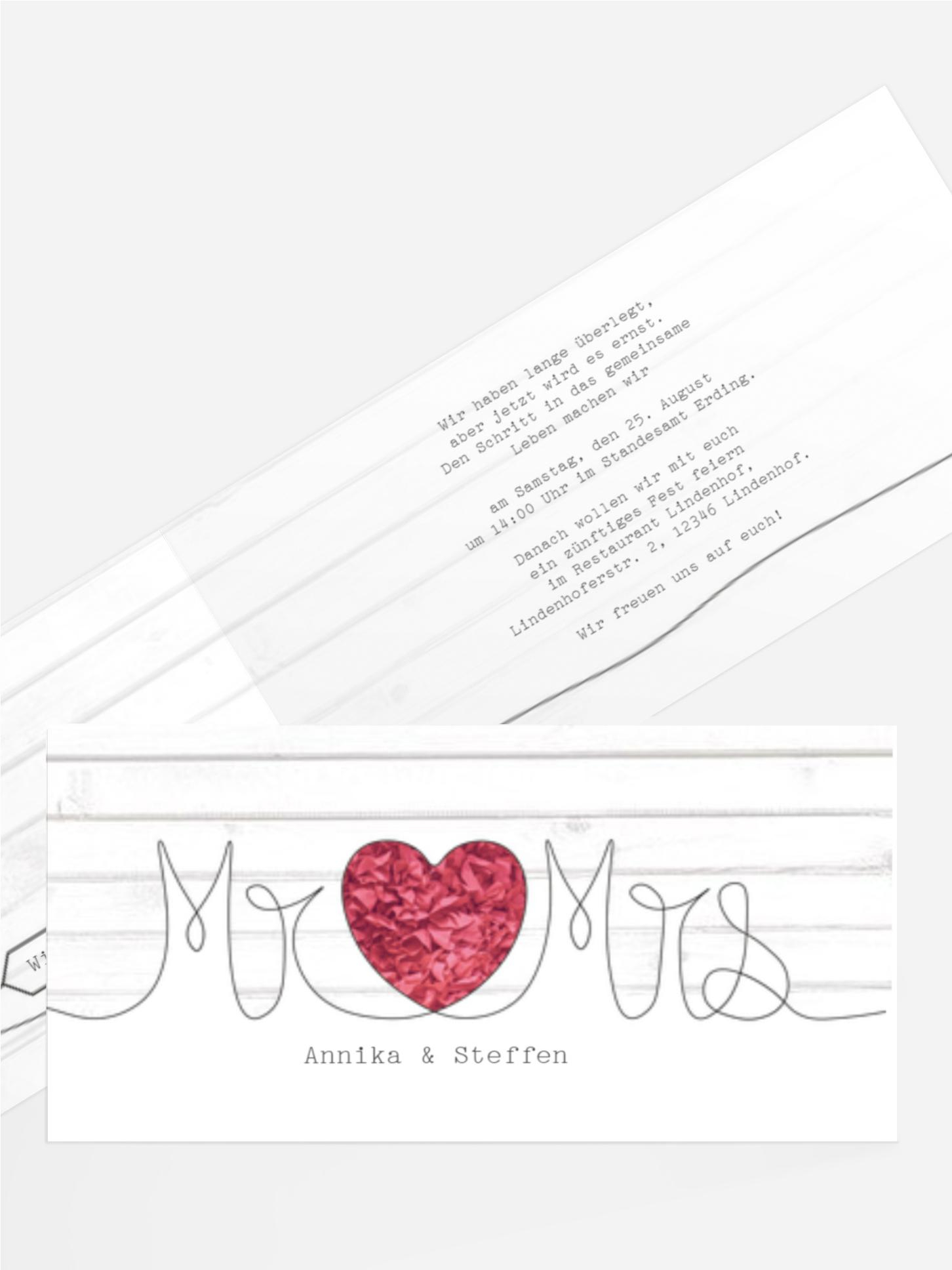 Hochzeitseinladung Mr&Mrs