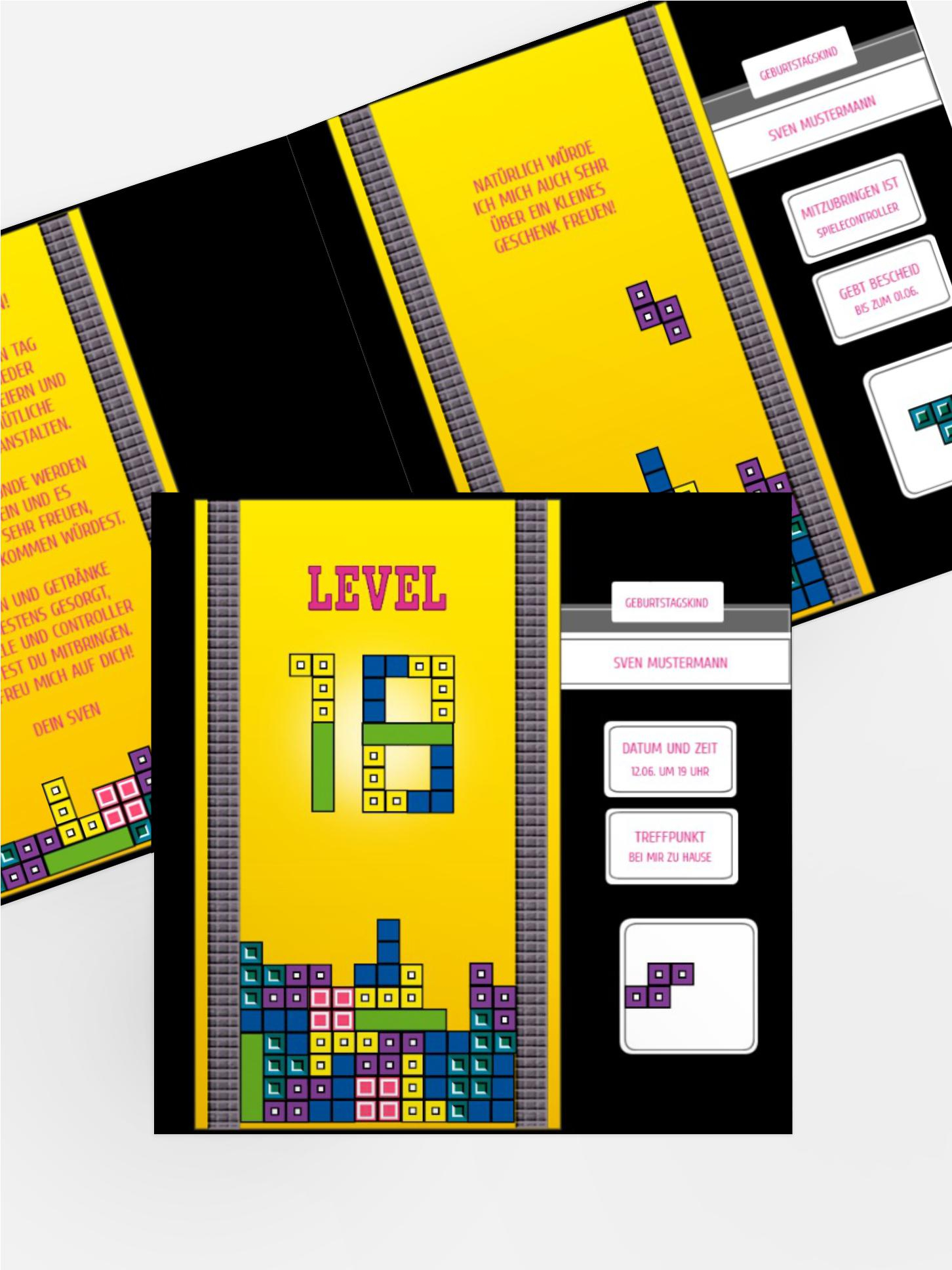 Einladung zum 18. Geburtstag 8bit Game 18