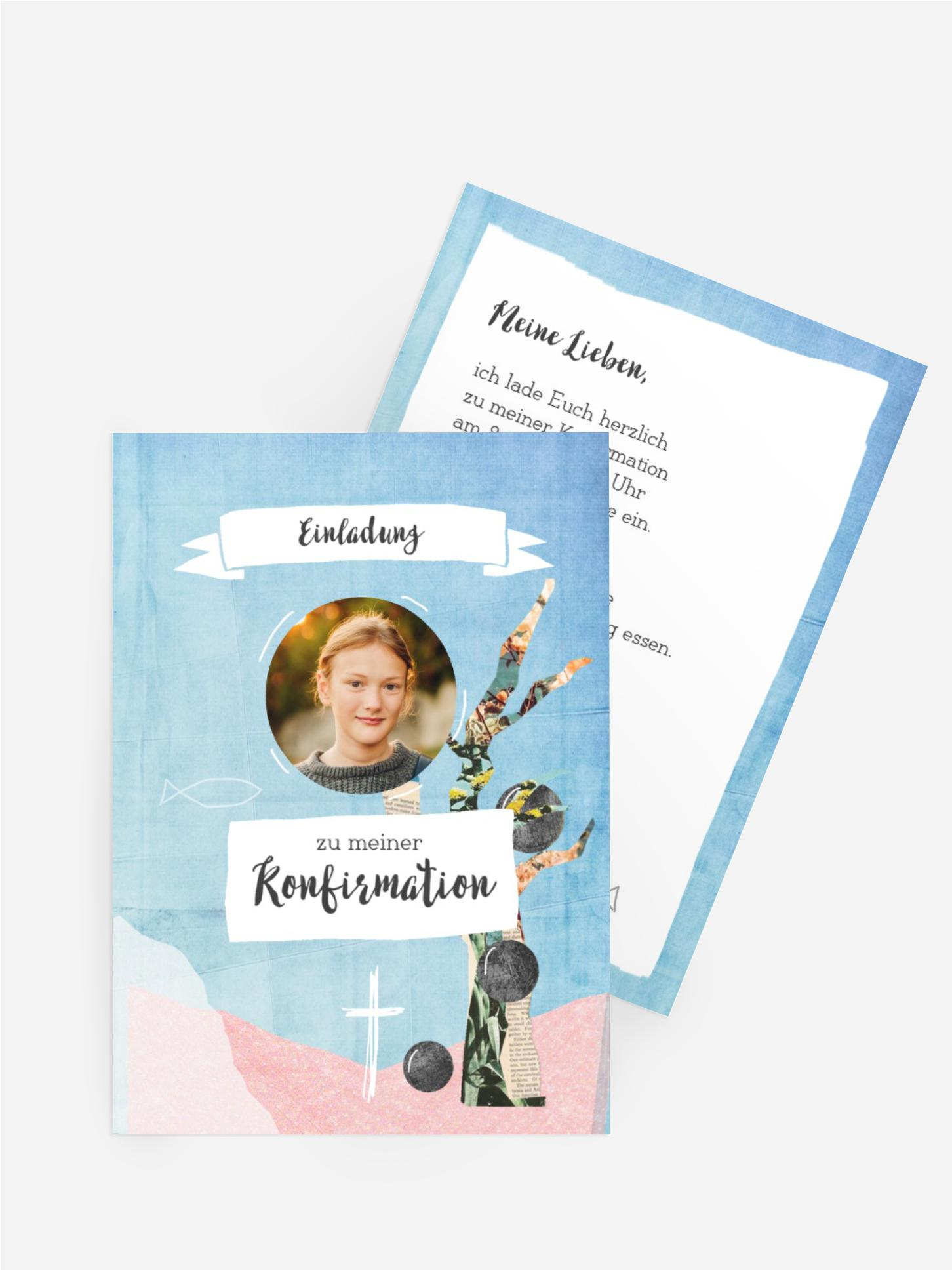 Einladungskarte Konfirmation Collage Einladungskarte Konfirmation Collage
