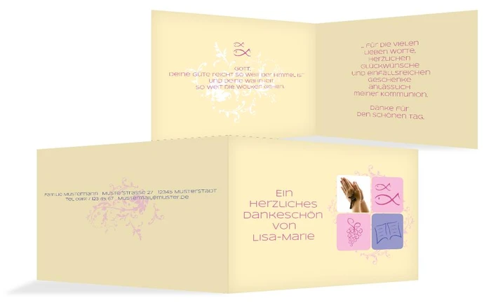 Dankeskarte Kommunion Fisch