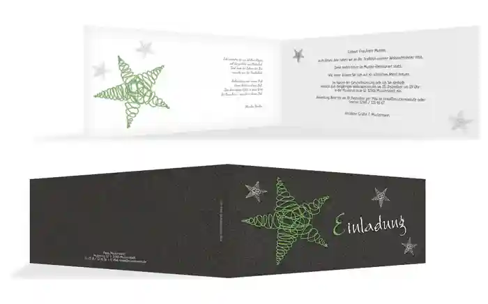 Weihnachten Einladung Geschäftlich Curly Star