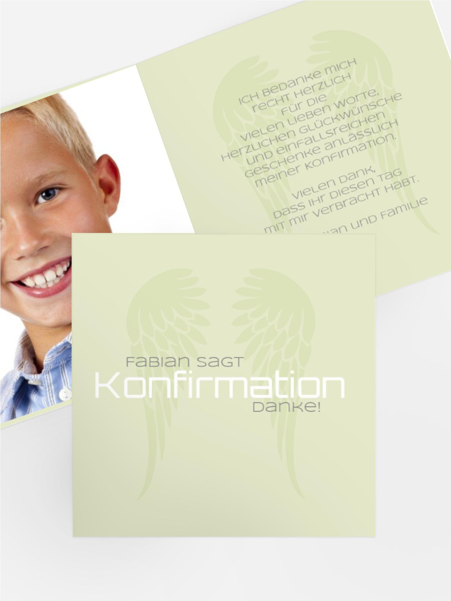 Konfirmation Dankeskarte Schutzengel