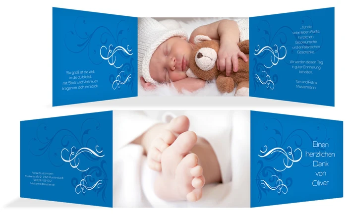 Dankeskarte Taufe Schnoerkel Dankeskarte Taufe Schnoerkel