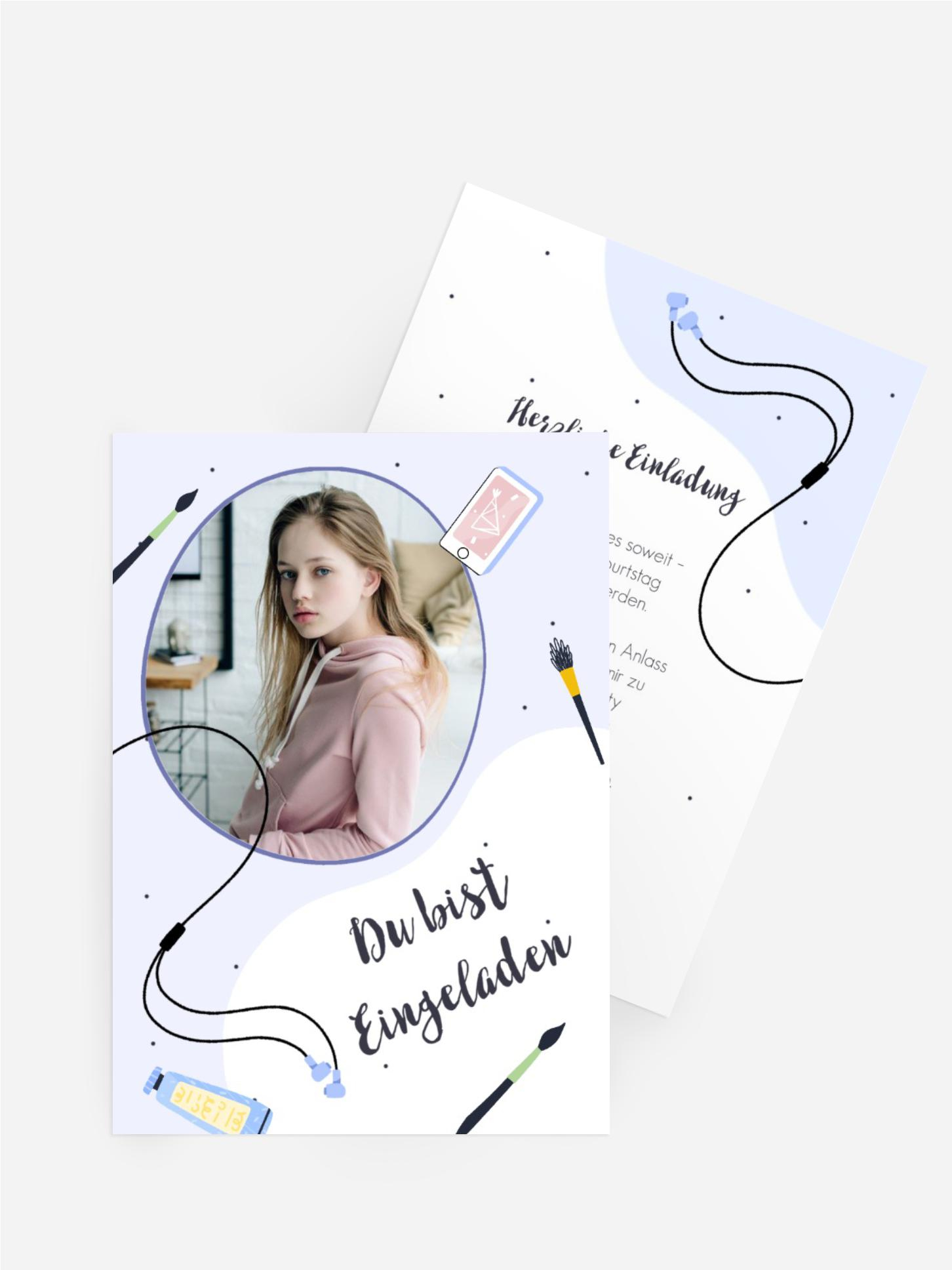 Jugendliche Geburtstagseinladung Teenager-Set