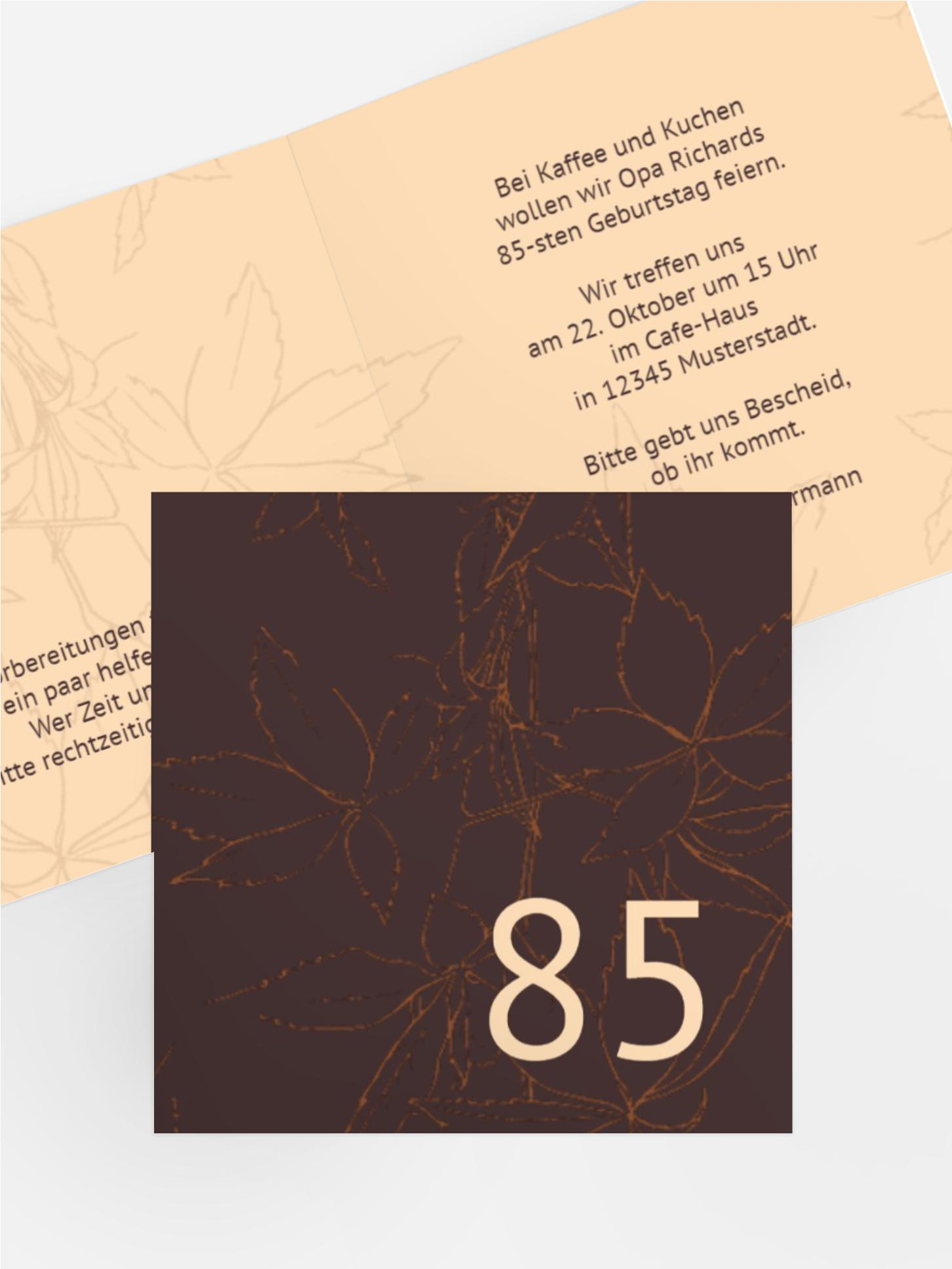 Geburtstagseinladung Herbst 85