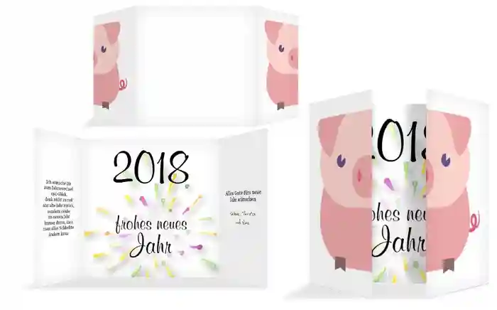 Neujahrskarte Glücksschwein