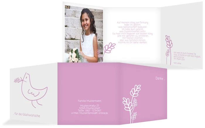 Dankeskarte Kommunion Gräser Dankeskarte Kommunion Gräser