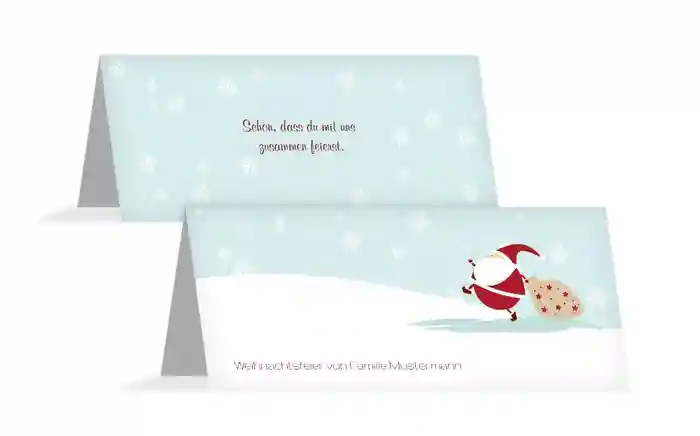 Weihnachtstischkarte Weihnachtsmann Weihnachtstischkarte Weihnachtsmann