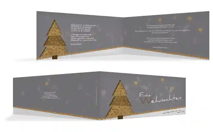 Weihnachtskarte Geschäftlich Farbbäumchen