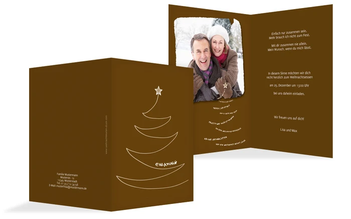 Einladung zur Weihnachtsfeier Privat Schriftbaum