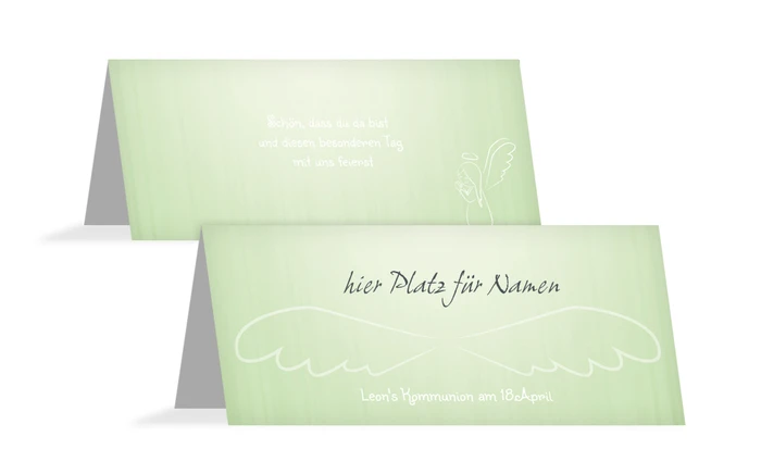 Tischkarte Kommunion Angel Wings Tischkarte Kommunion Angel Wings