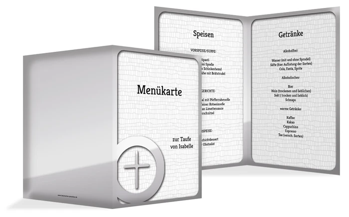 Menükarte Taufe Taufsymbolrahmen