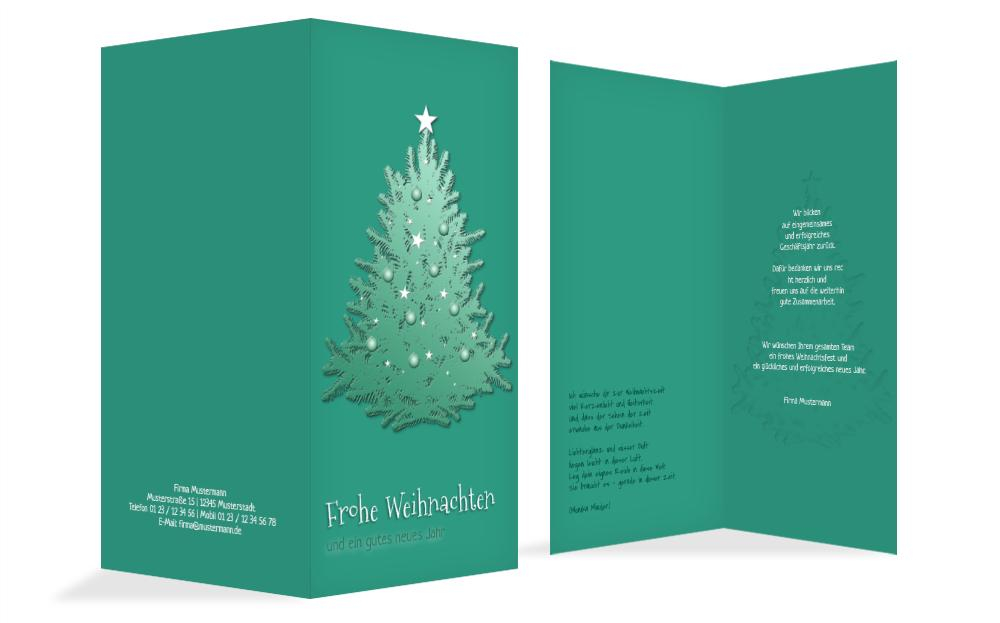 Weihnachtsgrußkarte Geschäftlich geschmückter Baum Weihnachtsgrußkarte Geschäftlich geschmückter Baum