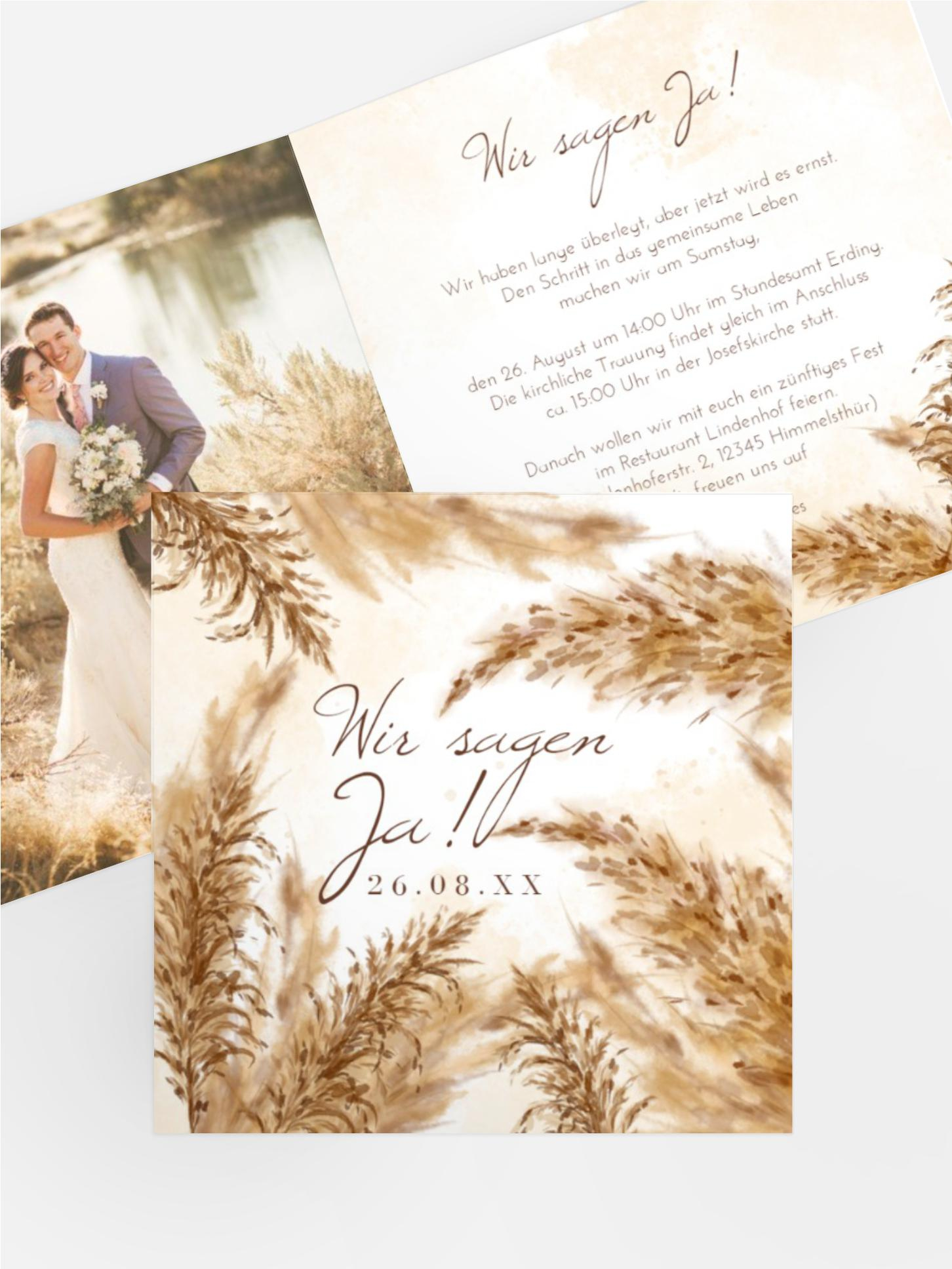 Hochzeitseinladung Kornfeld