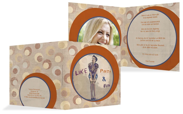 Einladung zum Geburtstag Retro Pin up Foto Einladung zum Geburtstag Retro Pin up Foto