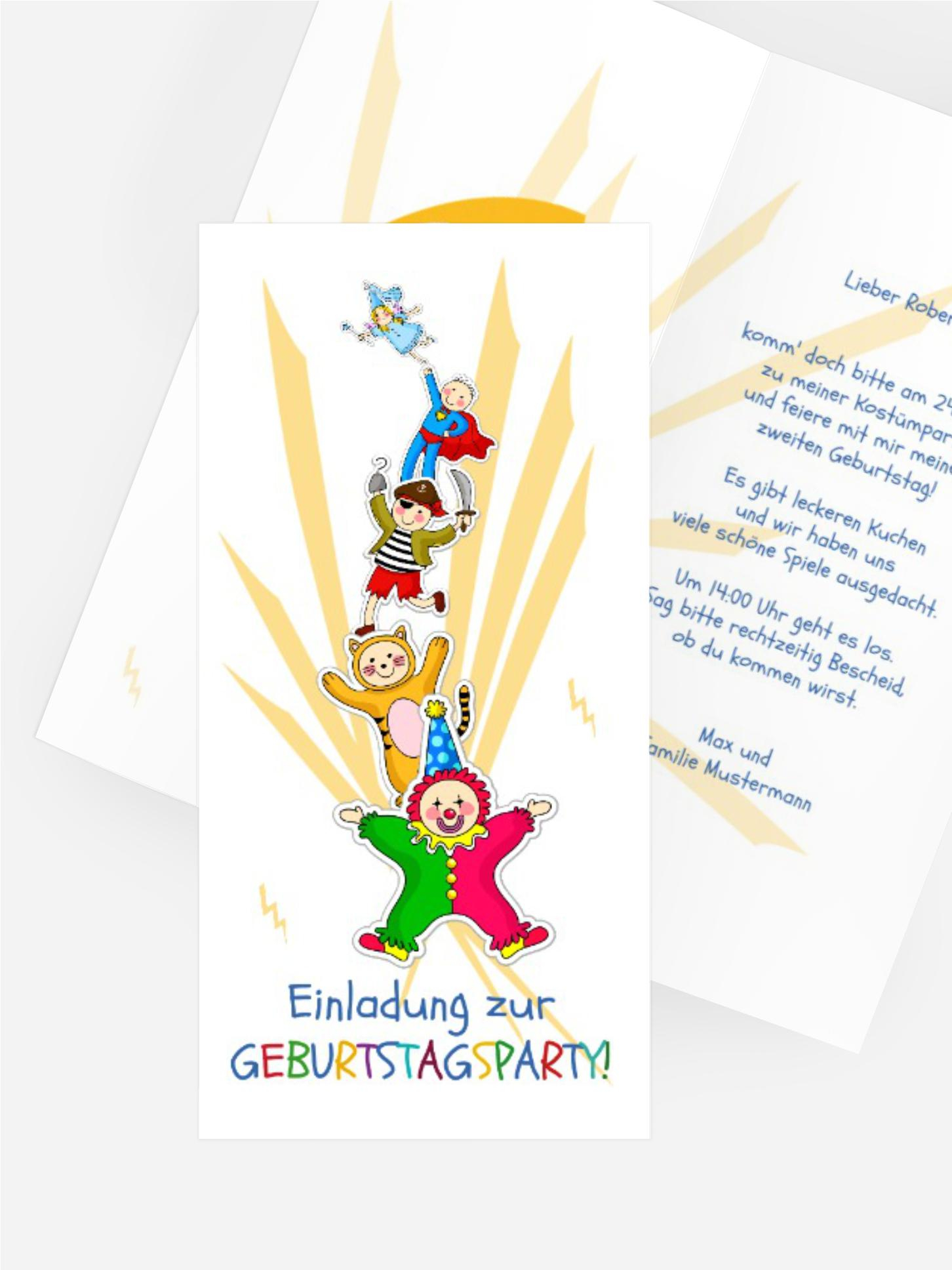 Geburtstagseinladung Kostümspaß Foto