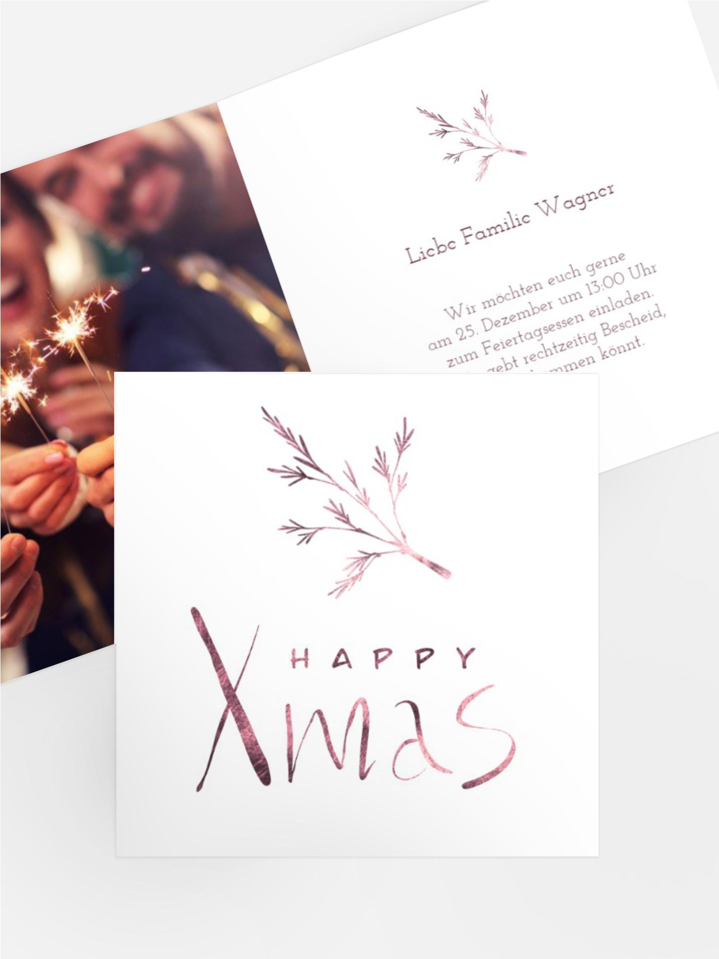 Foto Weihnachtseinladung Happy Xmas