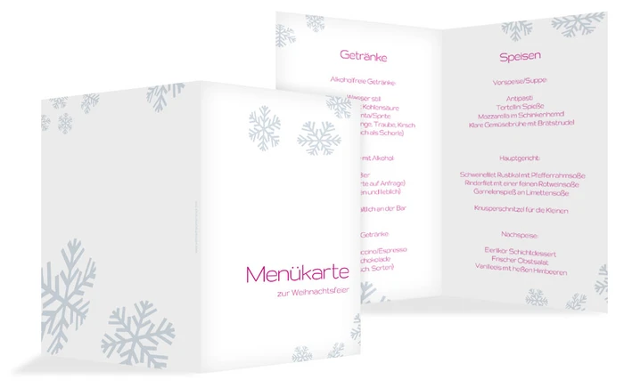Menükarte Weihnachten Schneesturm