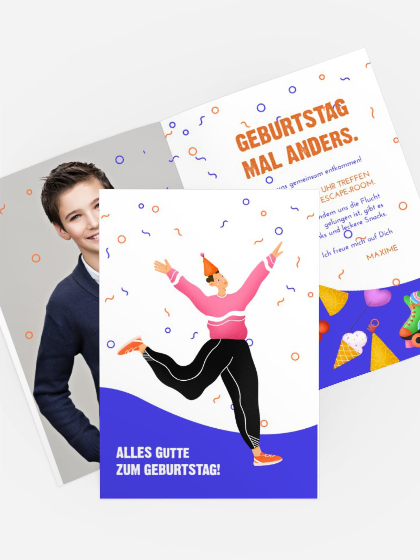 Jugendliche Geburtstagseinladung Die Jungsparty beginnt