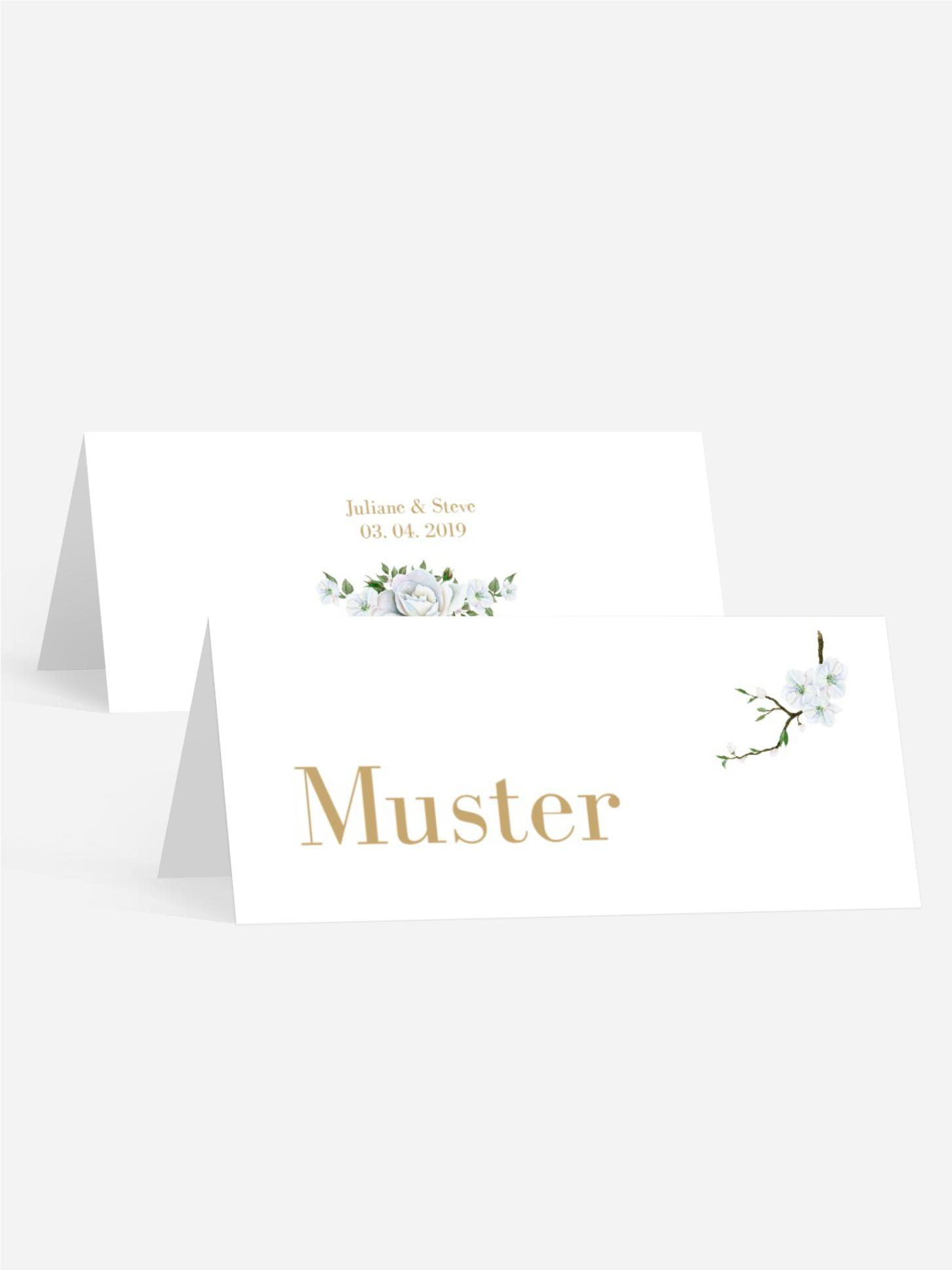 Hochzeit Tischkarte Weiße Rose