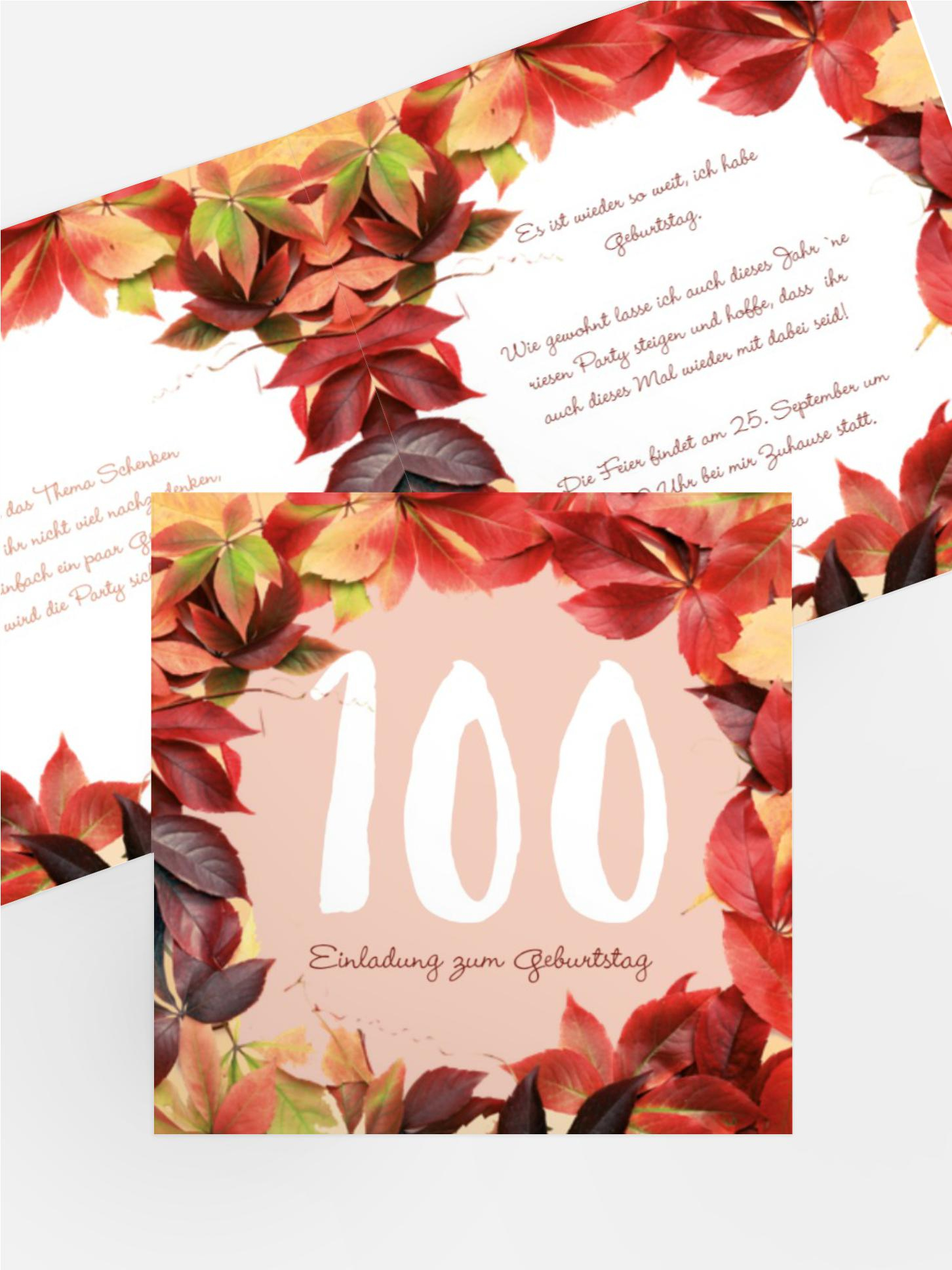 Geburtstagseinladung 100 Blumentraum