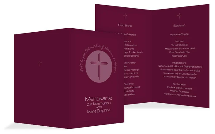 Menükarte Kommunion Gottes Wege Menükarte Kommunion Gottes Wege