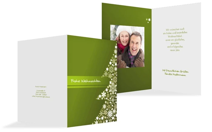 Weihnachts Grußkarte privat Sternenbaum