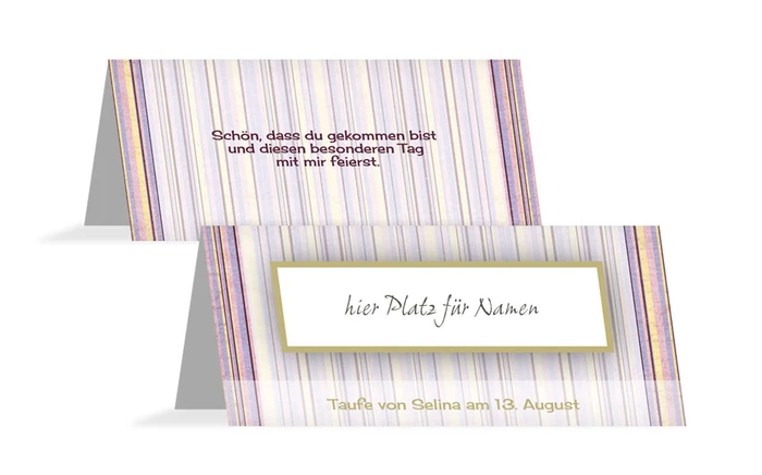 Taufe Tischkarte zarter Farbklang Taufe Tischkarte zarter Farbklang