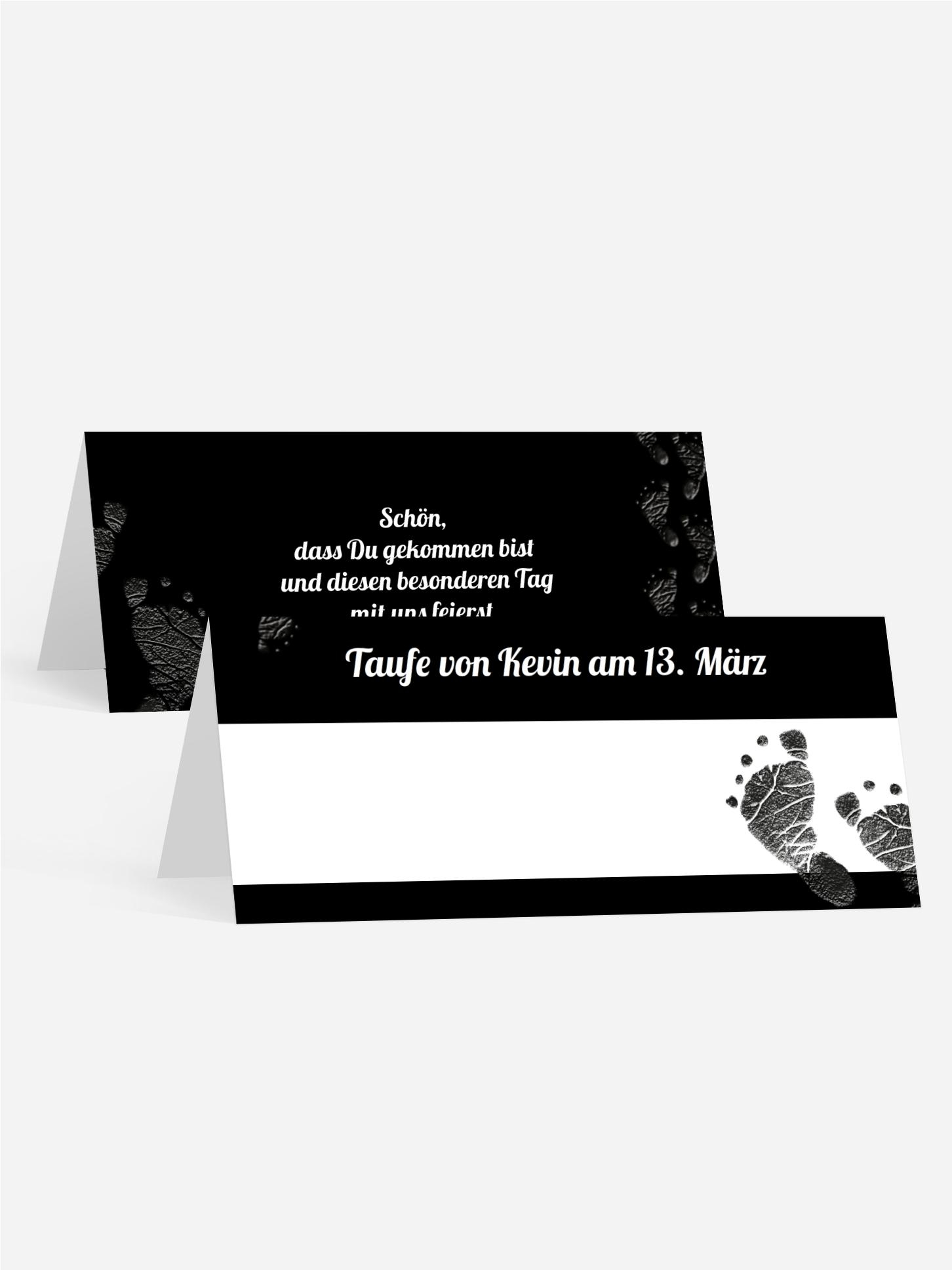 Tischkarte Taufe Footprint Tischkarte Taufe Footprint