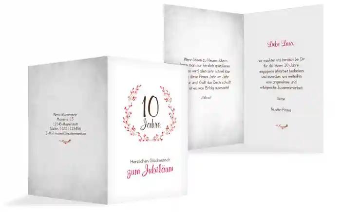 Karte zum Jubiläum Aquarell Kranz