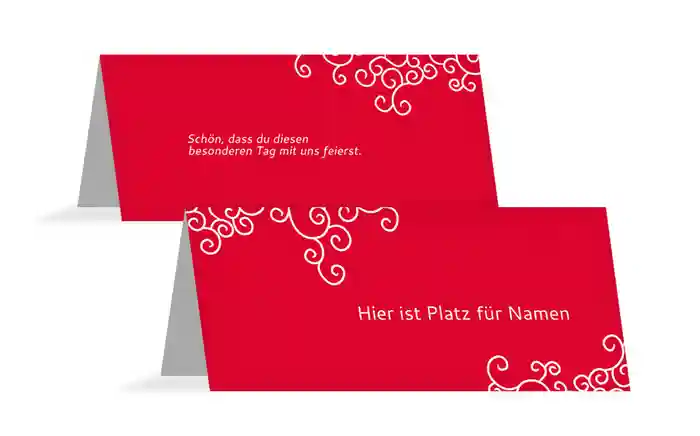 Tischkarte Band der Liebe