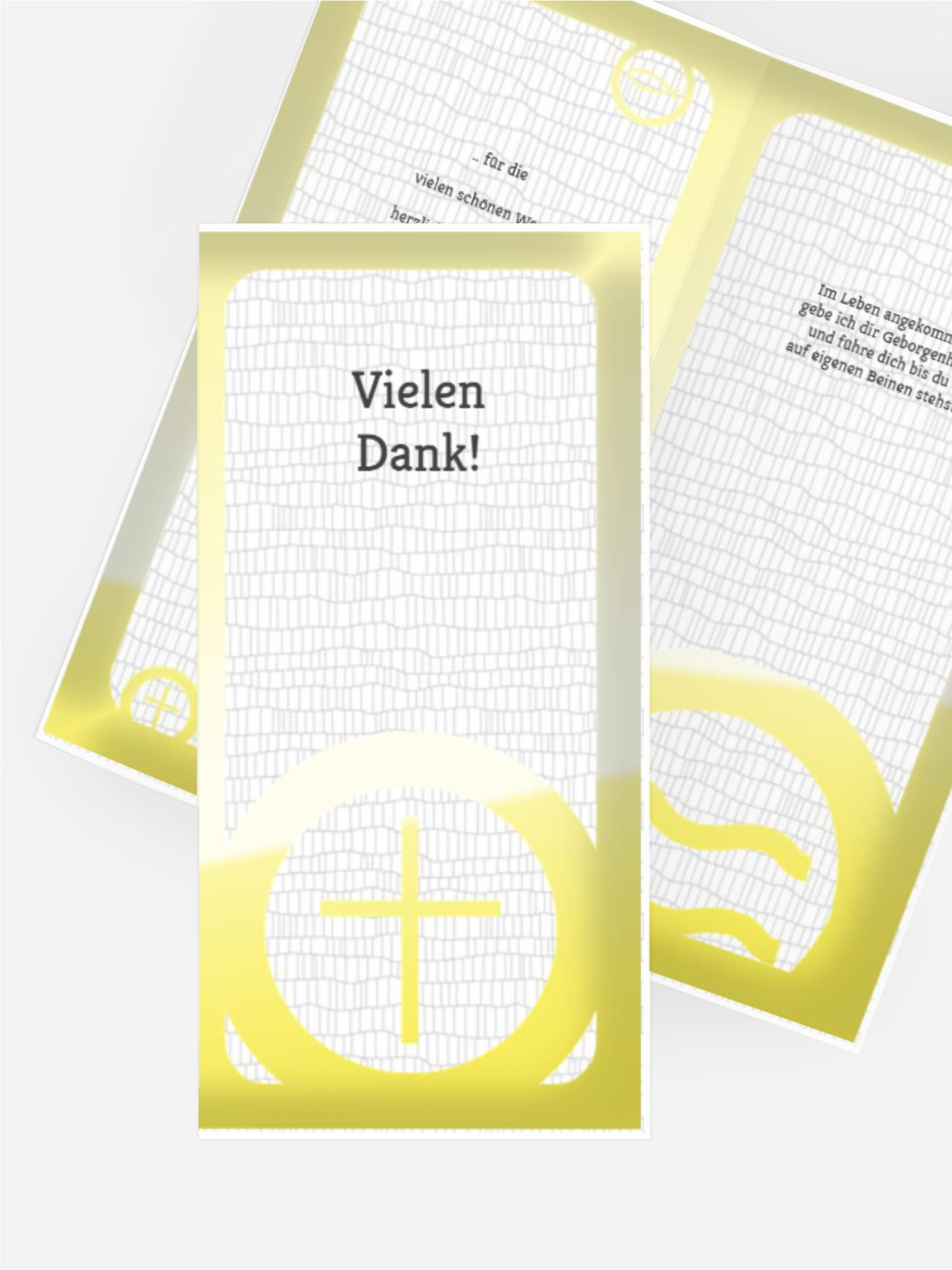 Dankeskarte Taufe Taufsymbolrahmen