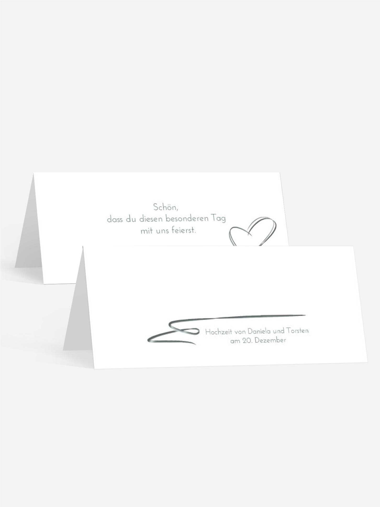 Tischkarte Doppelherz