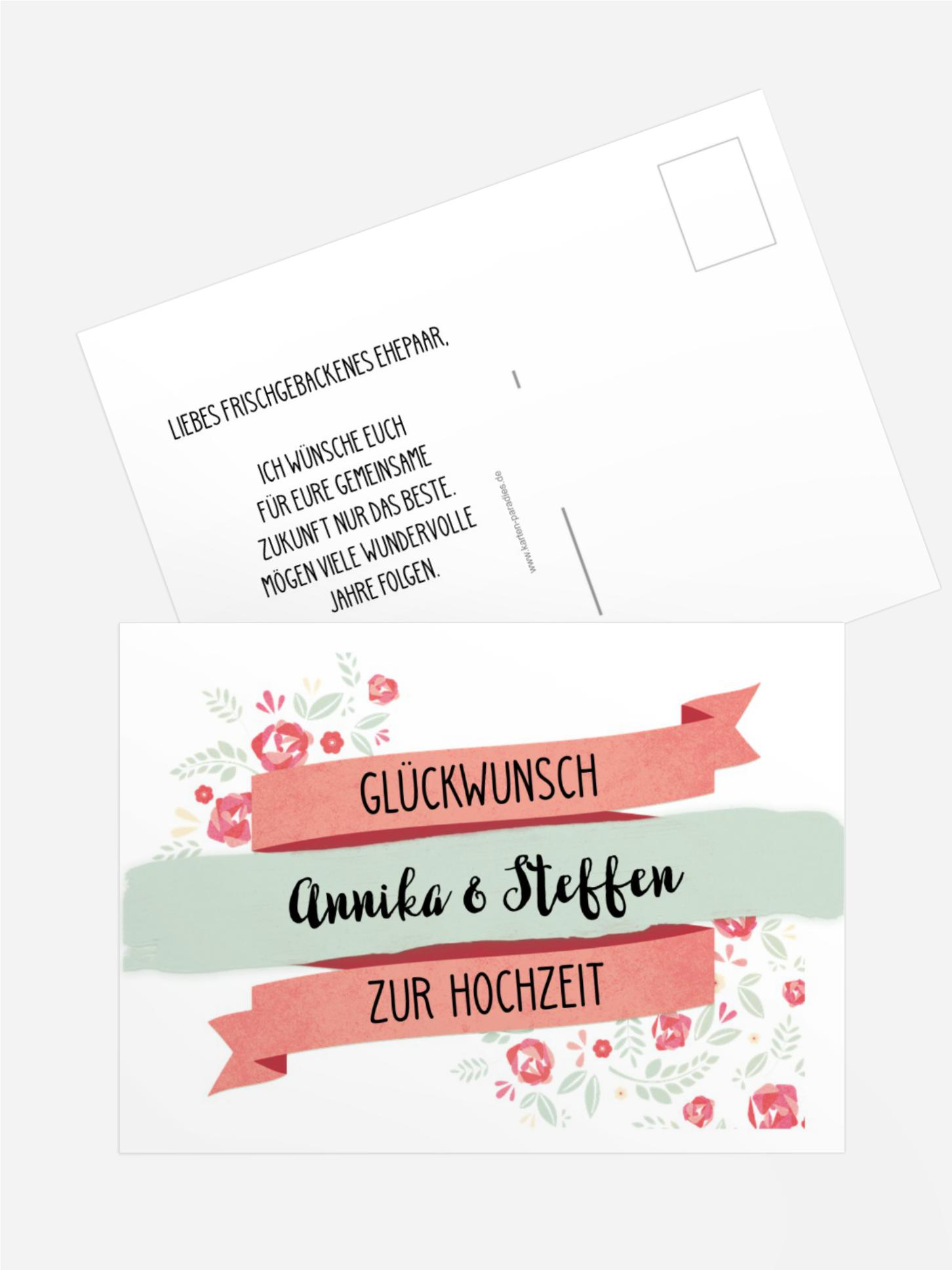 Glückwunschkarte zur Hochzeit Banner