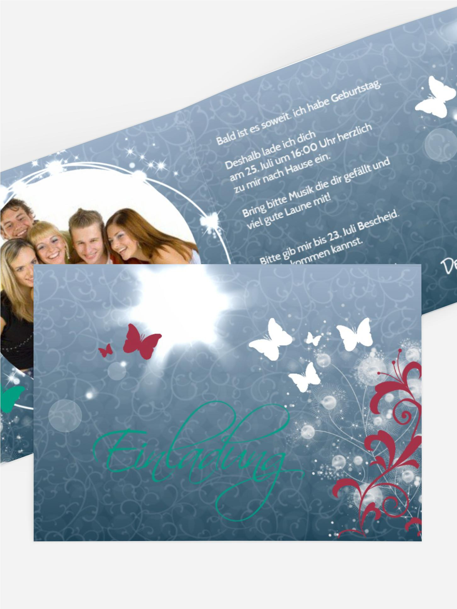 Einladungskarte zum Geburtstag beautiful Foto