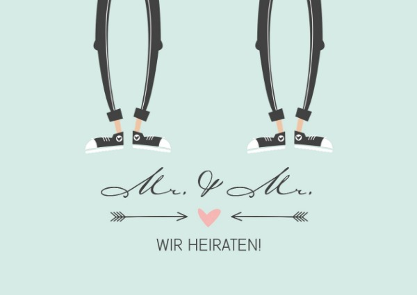Antwortkarte zur Hochzeit Pärchen - Männer