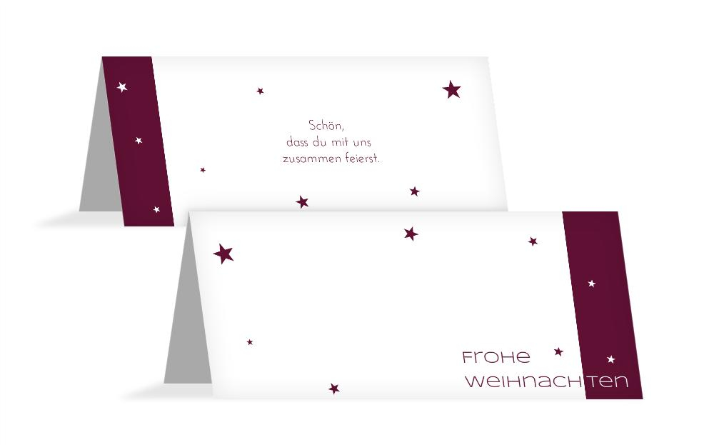 Tischkarte zur Weihnachtsfeier Classic Stars