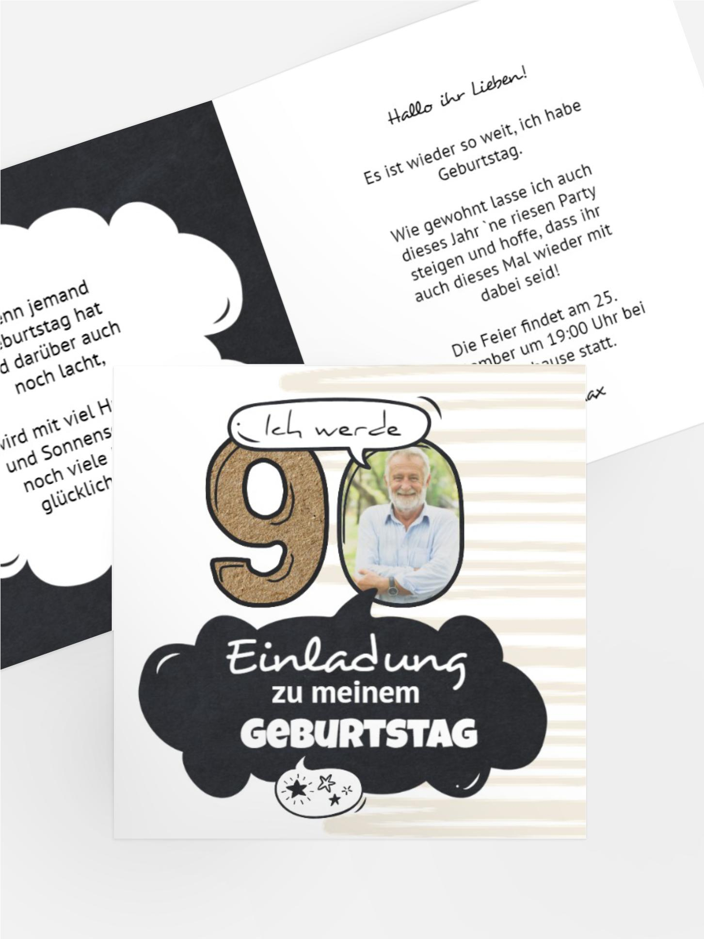 Geburtstagseinladung Comic 90 Geburtstagseinladung Comic 90