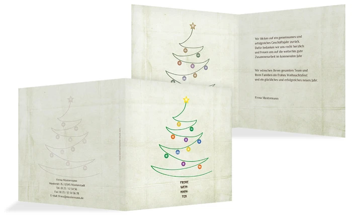 Grußkarte Geschäftlich Weihnachtsbaum