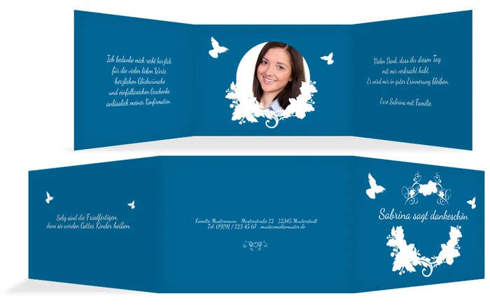 Dankeskarte Konfirmation Vogel Dankeskarte Konfirmation Vogel