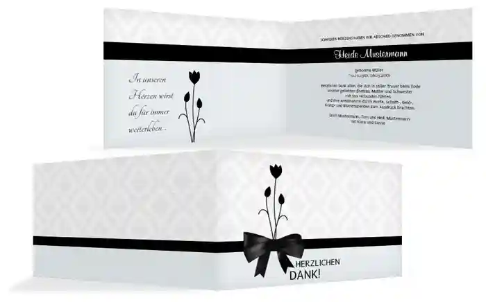 Dankeskarte Schleife quer