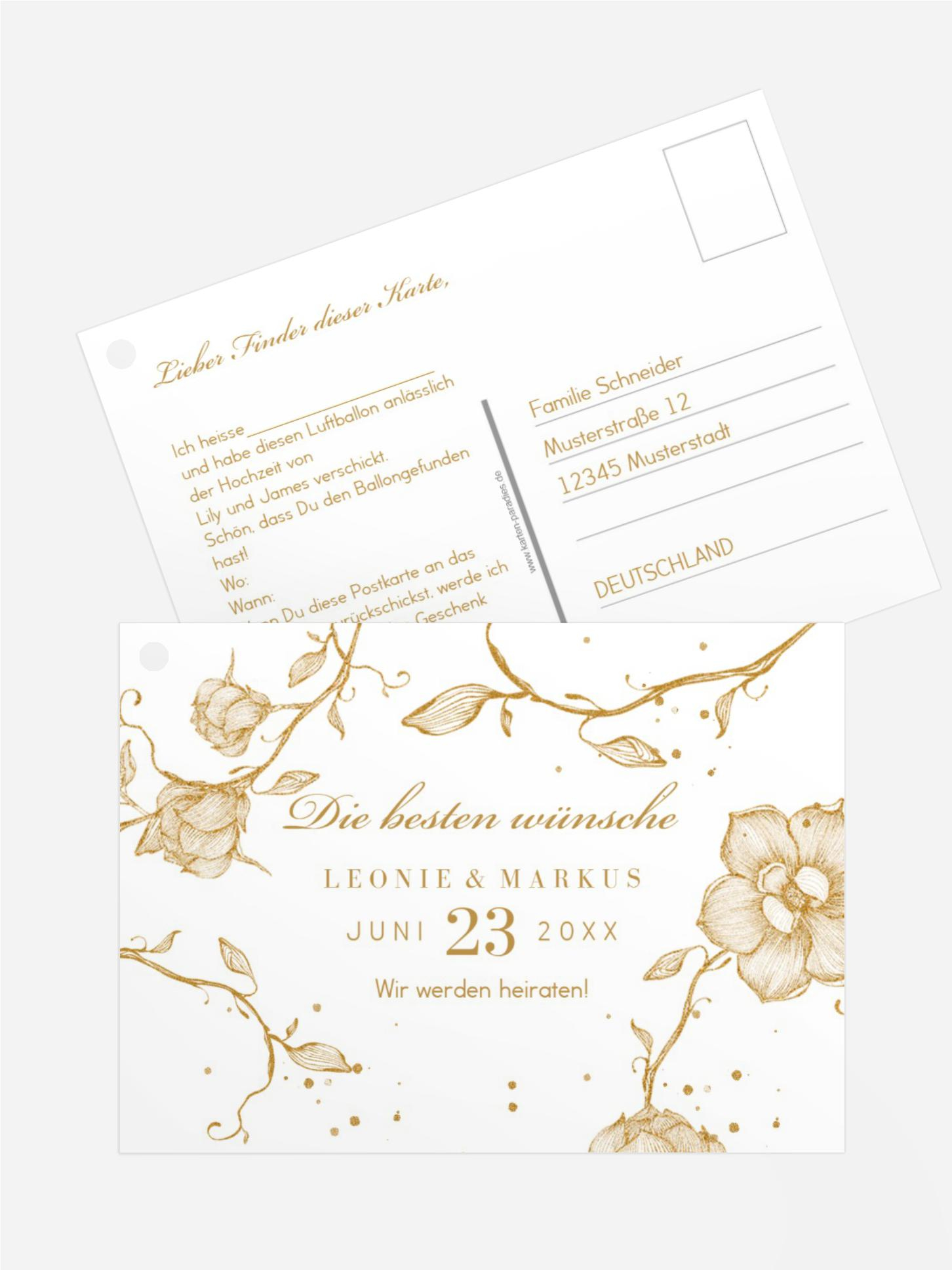 Ballonflugkarte Kranzgeflecht