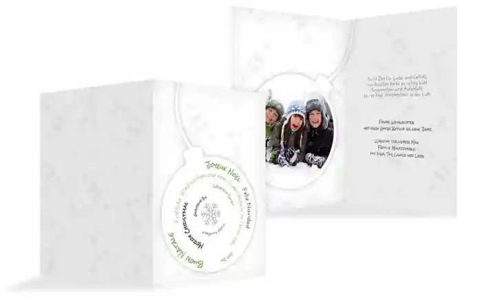 Weihnachtsgrußkarte Privat Schriftkugel Weihnachtsgrußkarte Privat Schriftkugel