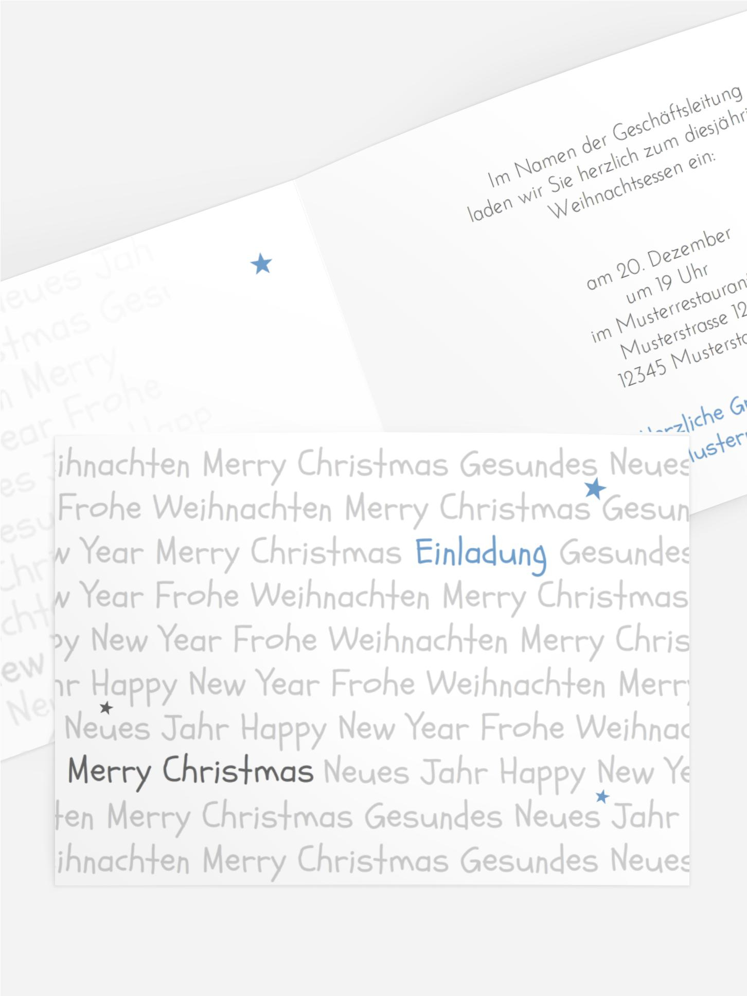 Weihnachts Einladungskarte geschäftlich Schrift