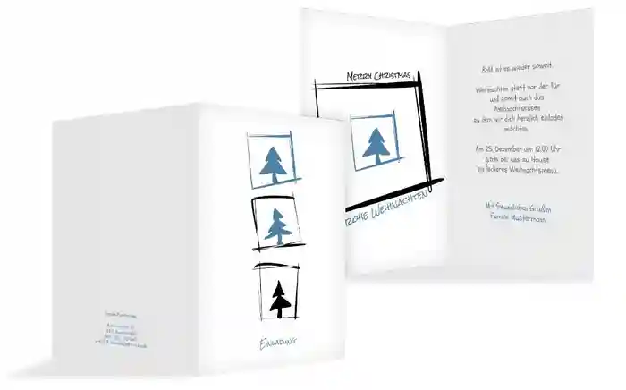 Weihnachts Einladungskarte privat Bäumchenbild